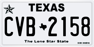 TX license plate CVB2158