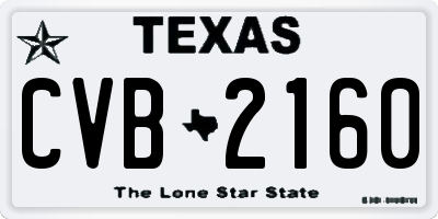 TX license plate CVB2160