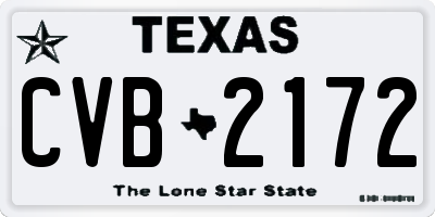 TX license plate CVB2172