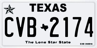 TX license plate CVB2174