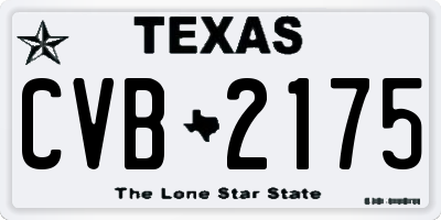 TX license plate CVB2175