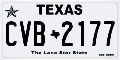 TX license plate CVB2177