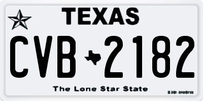 TX license plate CVB2182