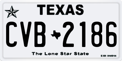 TX license plate CVB2186
