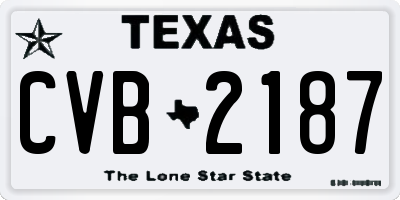 TX license plate CVB2187