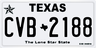 TX license plate CVB2188