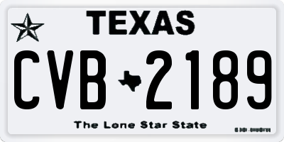 TX license plate CVB2189