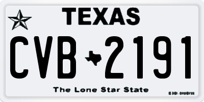 TX license plate CVB2191