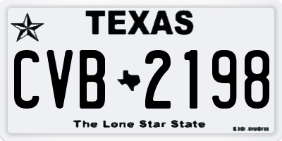 TX license plate CVB2198