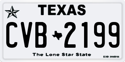 TX license plate CVB2199