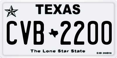 TX license plate CVB2200