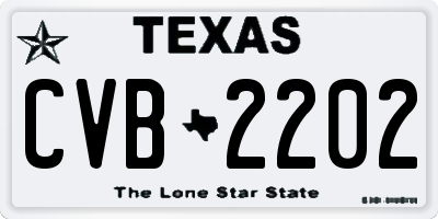 TX license plate CVB2202