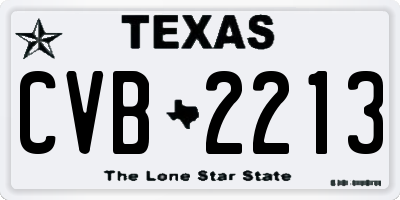 TX license plate CVB2213
