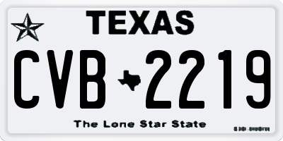 TX license plate CVB2219