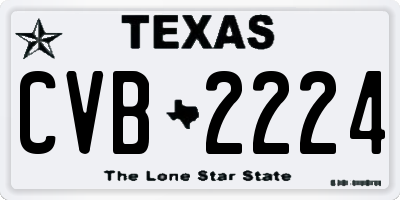 TX license plate CVB2224