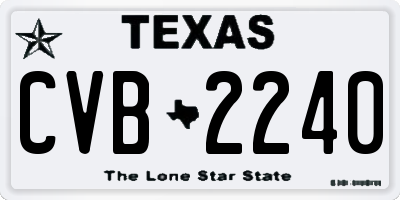 TX license plate CVB2240