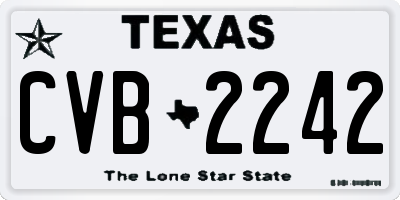 TX license plate CVB2242