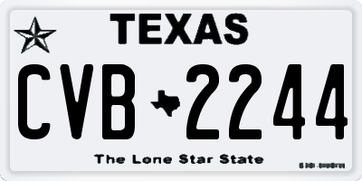 TX license plate CVB2244