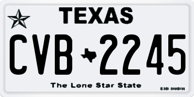 TX license plate CVB2245