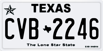 TX license plate CVB2246
