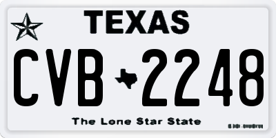 TX license plate CVB2248