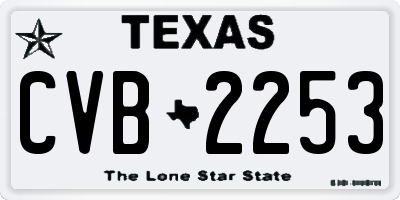 TX license plate CVB2253
