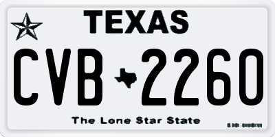 TX license plate CVB2260