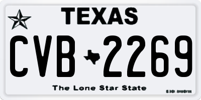 TX license plate CVB2269