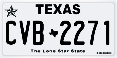 TX license plate CVB2271