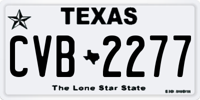 TX license plate CVB2277