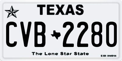 TX license plate CVB2280
