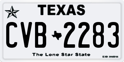 TX license plate CVB2283