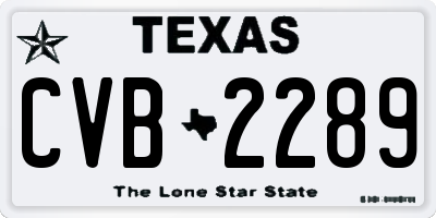 TX license plate CVB2289