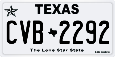 TX license plate CVB2292