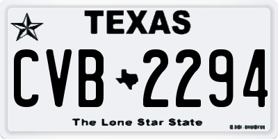 TX license plate CVB2294