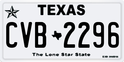 TX license plate CVB2296