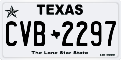 TX license plate CVB2297