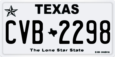 TX license plate CVB2298