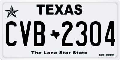 TX license plate CVB2304