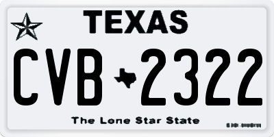 TX license plate CVB2322