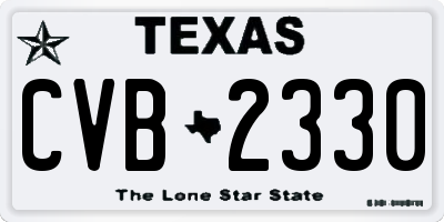 TX license plate CVB2330