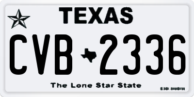 TX license plate CVB2336