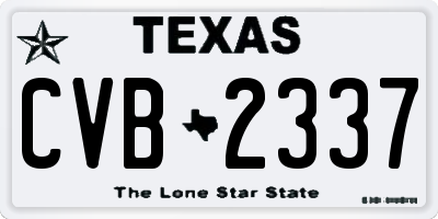 TX license plate CVB2337