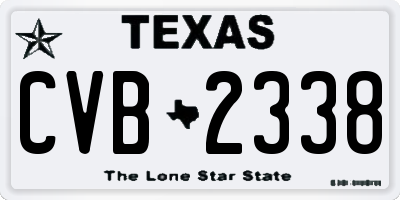 TX license plate CVB2338