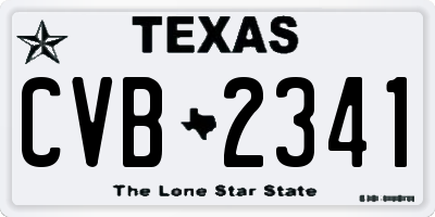 TX license plate CVB2341