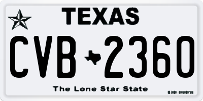 TX license plate CVB2360