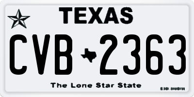 TX license plate CVB2363
