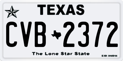 TX license plate CVB2372