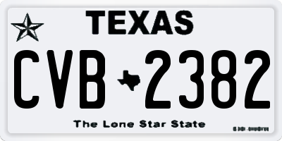 TX license plate CVB2382