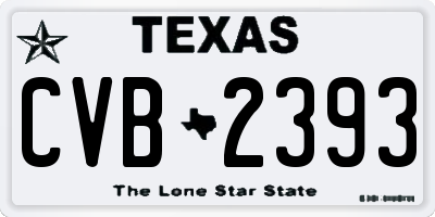 TX license plate CVB2393